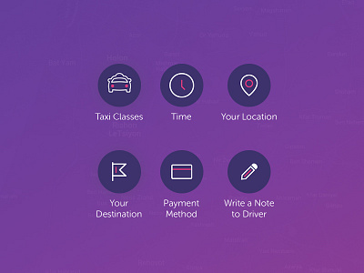 Gett Taxi App - Custom Icons Set 1