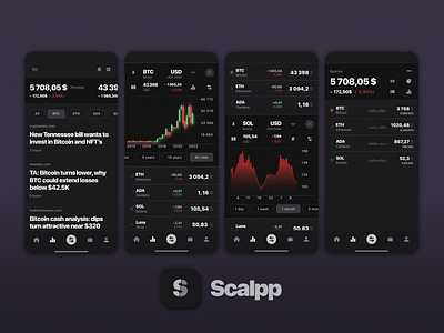 Scalpp — Crypto Wallet App app branding crypto design logo ui ux wallet