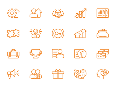 Some icons for web studio icons linear orange seo service web