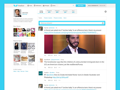 Twitter like interface social store twitter