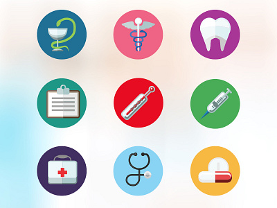 Medicine icons set