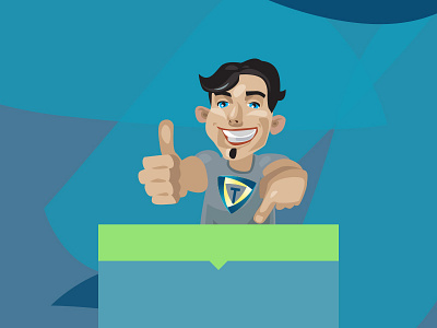 Hello!) art illustration mascot thumbs up vector