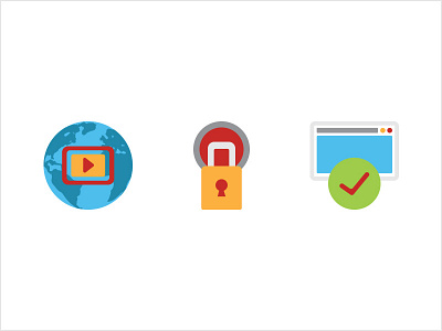 Pictograms browser flat icon illustration pictogram secure video