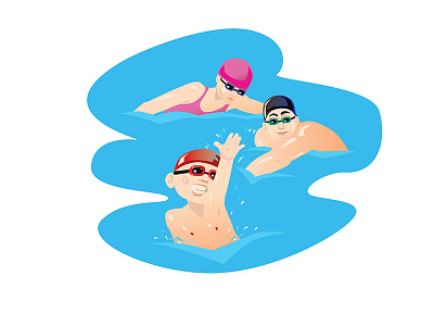 Swimming vector illustration art child family fitness illustration pool sport swim swimming vector water