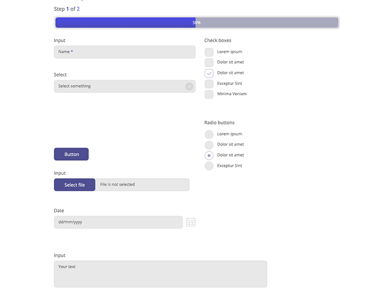 Interface forms