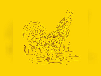 Cock illustration agriculture animal birds chicken cock farm house illustration new year