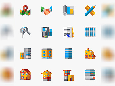 Real estate flat icons