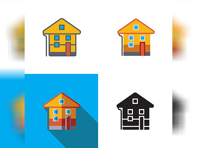 House icons in different styles estater flat home house icondesign icons interface material onecolor outline real realty