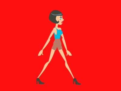 Animation studies ae after effects animation cartoon girl lady toon walk walking woman