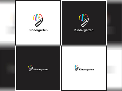 Kindregarten logo branding chaild children colorful kids kindergarten logo logotype nursery pencil