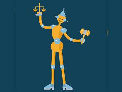 Robot lawyer woman