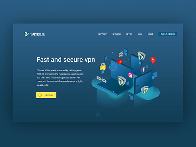 VPN web design WIP art illustration secure site technology traffic ui ux vector vpn web webdesign