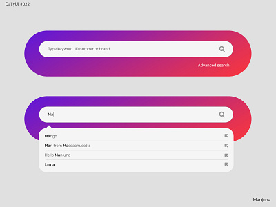 Daily UI #022 - search advanced search box daily ui daily ui daily ui 022 dailyui find finder flat gradient interace pink search search bar search box search engine typography ui ux web