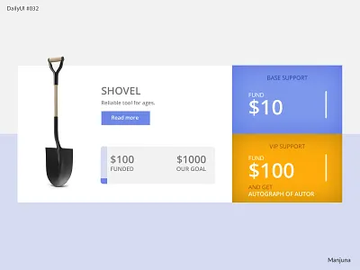 Daily UI #032 - crowdfunding buy crowd crowd funding crowdfund crowdfunding daily ui daily ui 032 dailyui design e commerce e commerce shop flat fund raising funding money shovel support ui ux web