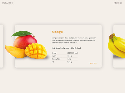 Daily UI #045 Info Card about about page card clean daily ui daily ui 045 dailyui e commerce e commerce website eco food fresh fruits info card info design interface light typography ui web