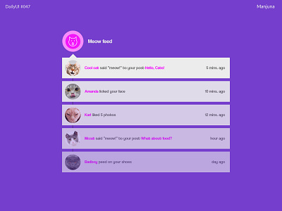 Daily Ui #047 - Activity feed