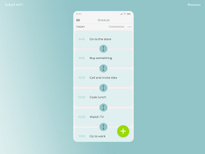 Daily UI #071 - Shedule