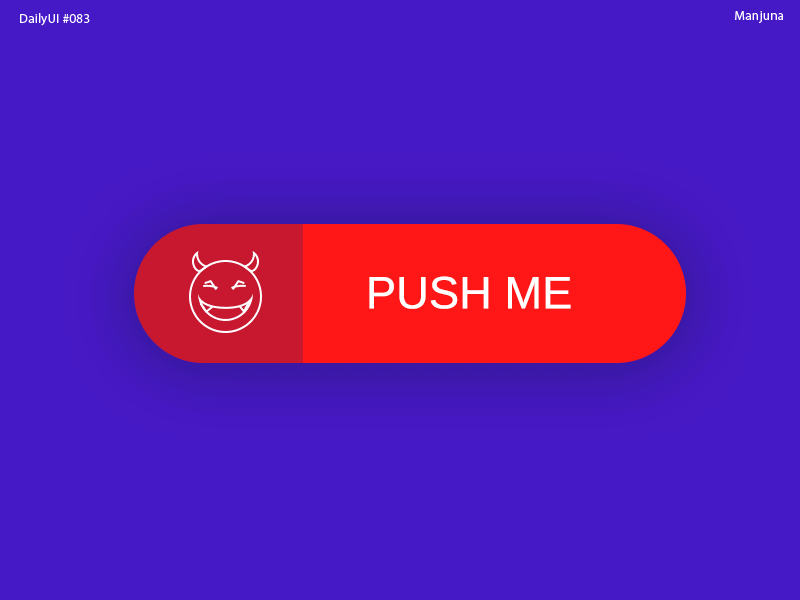 Daily Ui #083 Button animation red blue button button animation button design button states daily ui dailyui dailyui 083 devil drawing flat fun icon icon design illustration outline red red button ui