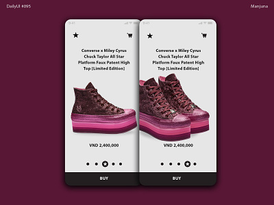 Daily UI #095 Product tour card converse daily ui daily ui dailyui design e commerce flat keds miley cyrus mobile app mobile app design mobile ui product product card shoes simple store ui ux