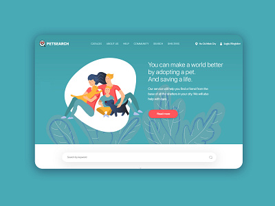 Landing page design with illustration