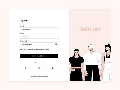 Sign Up Form, Daily UI #001