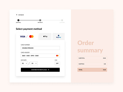 Credit Card Checkout, Daily UI #002