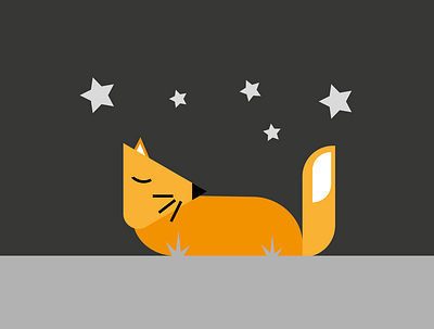 Sleeping Fox adobe illustrator animals graphic design illustration shapes and lines sleeping fox ui ui design ux ux design