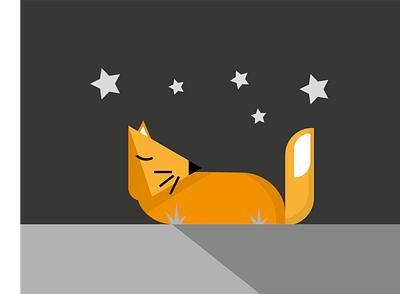 Sleeping Fox with Shadows!!! adobe illustrator animals design fox graphic design illustration lines and shapes logo shadows sleeping fox ui ux