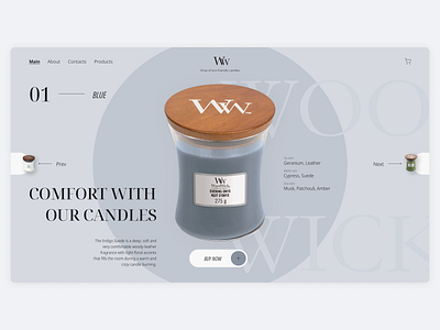 Online-shop of candles buying candles composition design ecommerce shop typography ui ux