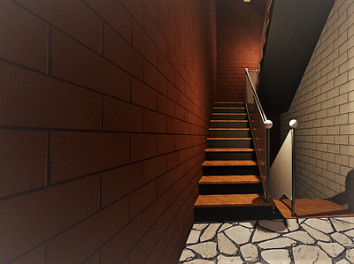 U-Shaped Staircase 3d modeling 3d render 3d staircase 3d visualization architectural component interior design