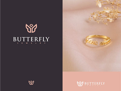 butterfly jewelry logo branding design icon illustration logo vector