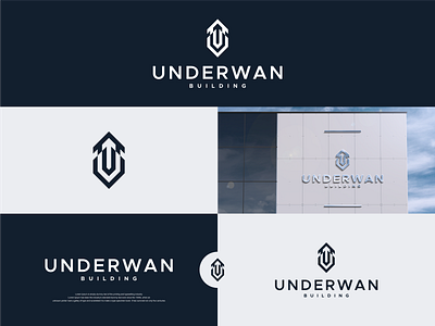underwan building brand branding building company design icon illustration initial letter lettering logo logos monogram vector