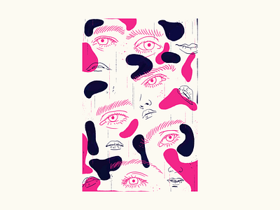Look me in the eyes design digital art eyes illustration mouths painting sketches