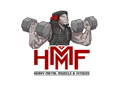 Heavy Metal Muscle & Fitness Logo brand design branding design graphic design logo mascot logo vector