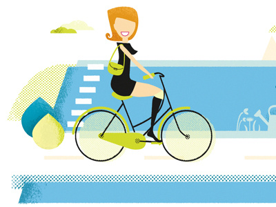 Step one: Get on your bike digital illustration vector