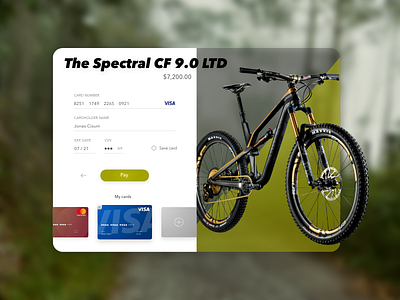 Credit Card Checkout - Daily UI-challenge 002 app bike blur checkout credit card daily ui design form gradient ui ux web