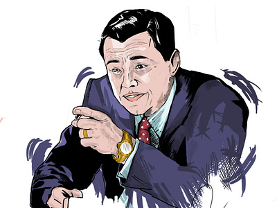 Leonardo DiCaprio AKA Jordan Belfort caricature design digita graphic design illustration vector