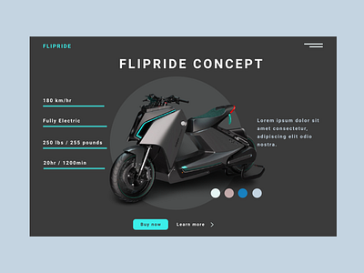 Electric Bike landing page design