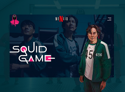 SQUID GAME-sires landing page illustration movie netflix new new movie squid game