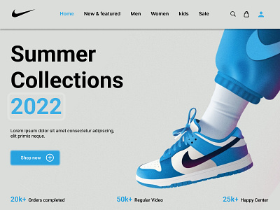 Summer Collection 3d animation branding design illustration ladingpage logo nike shoe shoes wedesign ui ux vector web design