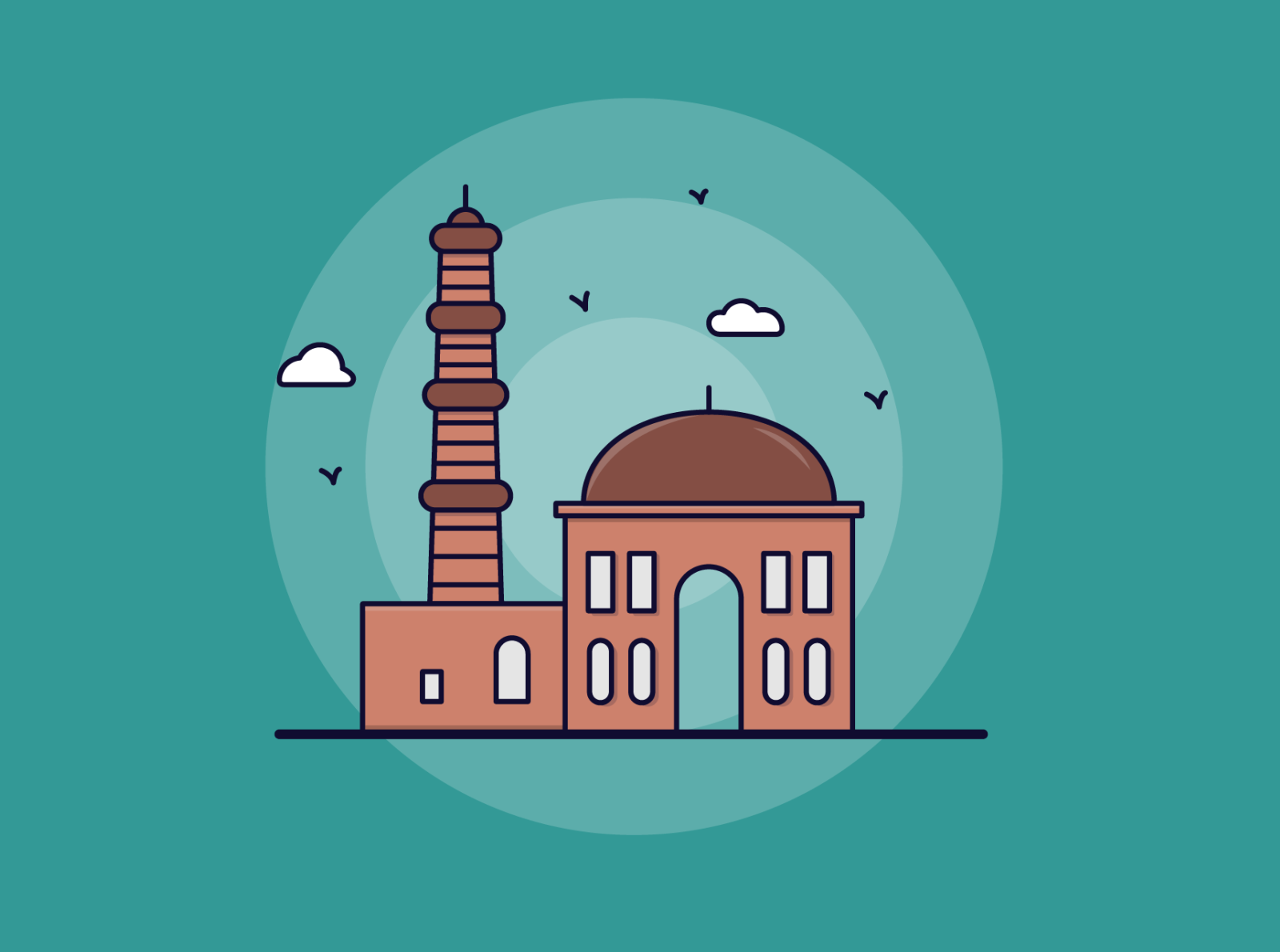 Qutub Minar by vaibhav aggarwal on Dribbble