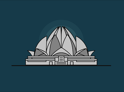 Lotus Temple design graphic design illustration illustrator vector