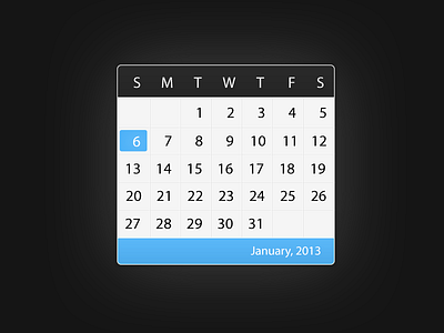 Calendar dashpad widget