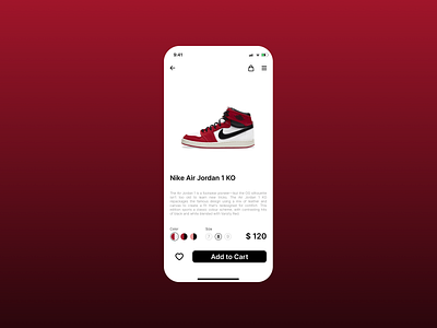 Nike Footwear App - UI Design