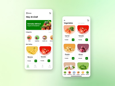 Grocero - Grocery App Homepage app design grocery grocery app design grocery app ui interactions design mobile app design ui ui design uiux user experience user interface ux ux design