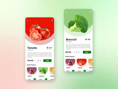 Grocero - Grocery App Product Page app design grocery grocery app grocery app design grocery app ui grocery ui mobile app ui ui ui design uiux design user experience ux