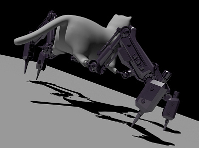 Cyborg-cat 3d 3dmodel animation autodeskmaya design graphic design motion graphics