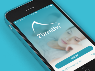 Sleep Inducer welcome screen 2breathe app flat health intro ios iphone login mobile sensor signup welcome