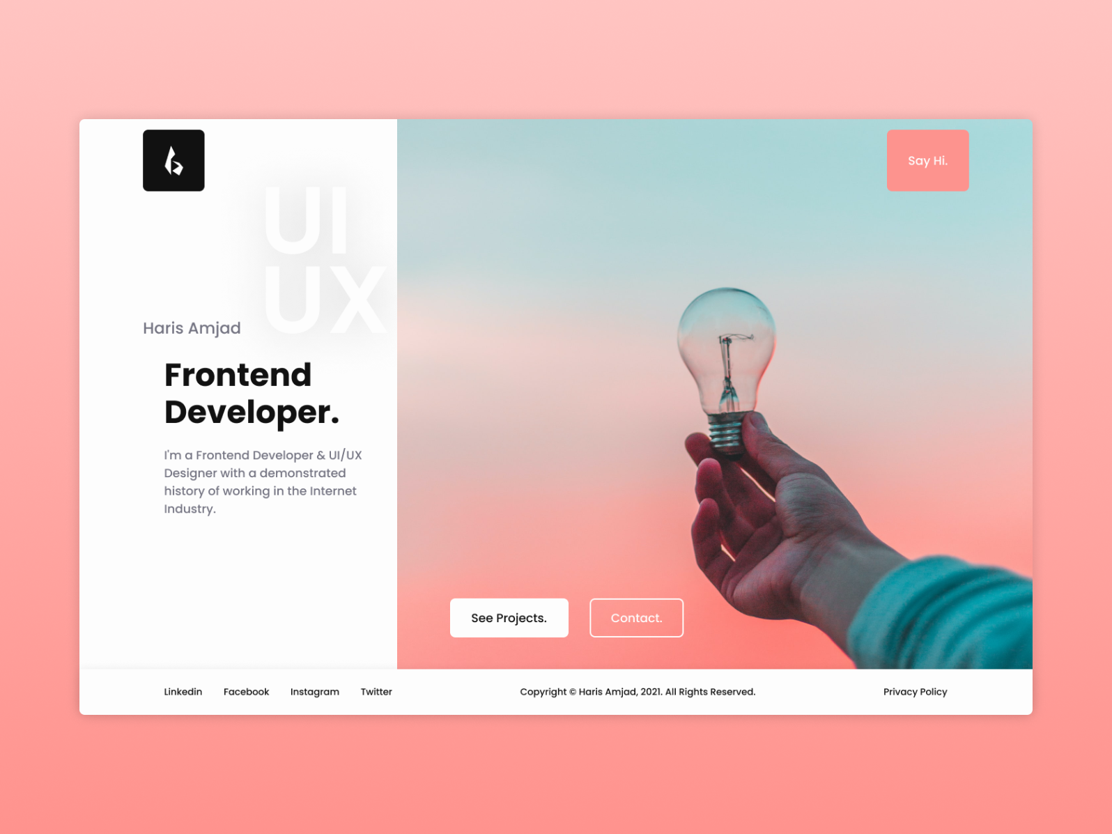 Web Design: Pink Idea Portfolio by Haris Amjad on Dribbble