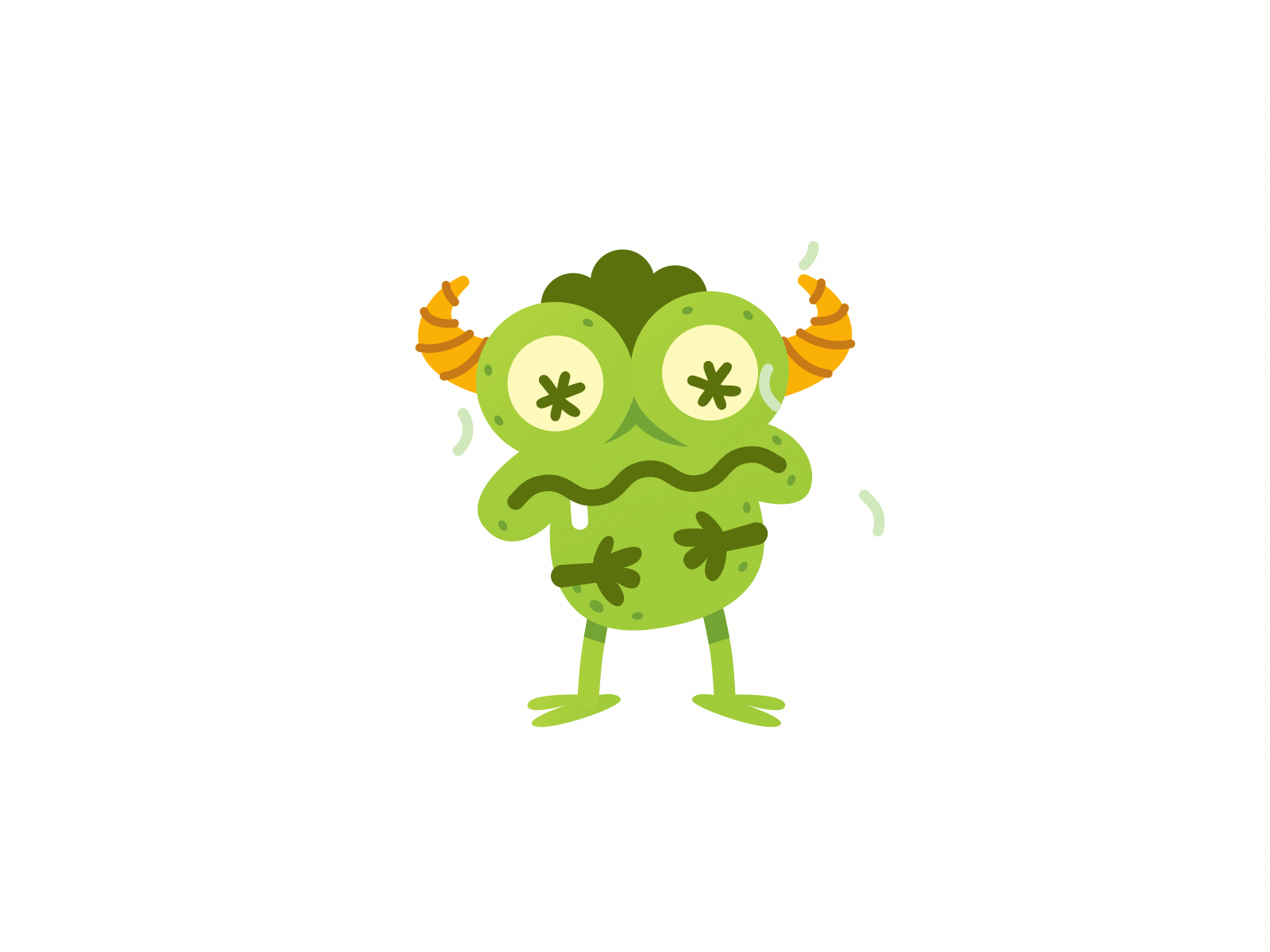 Feeling Bad animation branding character cute design funny graphic design illustration logo manu monster motion graphics oldpal